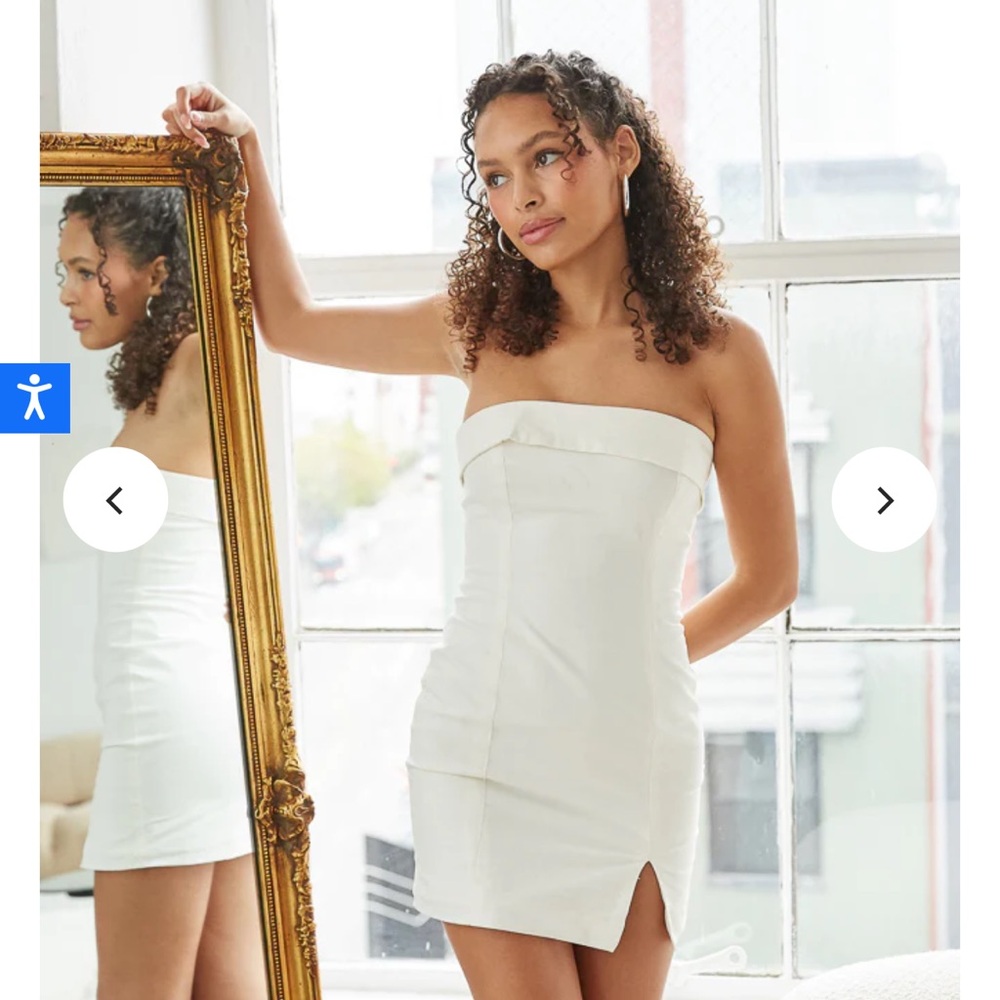 Strapless Linen Bodycon Mini Dress